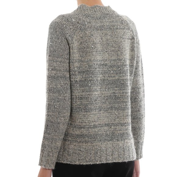 WEEKEND MAX MARA Vivetta Sequined Wool blend Cocktail Raglan Sweater Pullover 8 - Picture 2 of 16